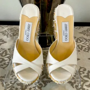 Jimmy Choo White Confetti Sandals