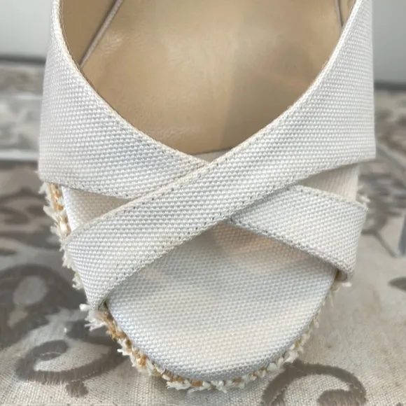 Jimmy Choo White Confetti Sandals