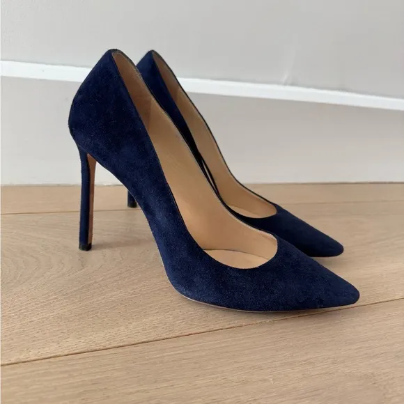 Jimmy Choo Women's Navy Heels. Suede. Size 38