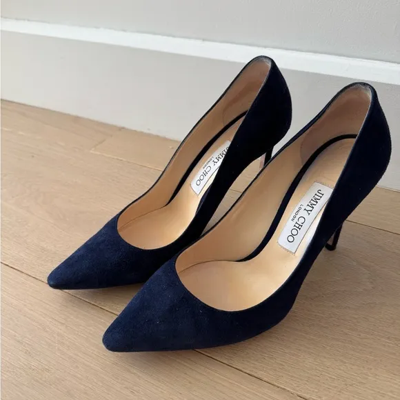 Jimmy Choo Women's Navy Heels. Suede. Size 38