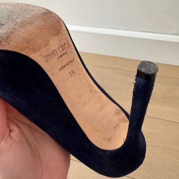 Jimmy Choo Women's Navy Heels. Suede. Size 38