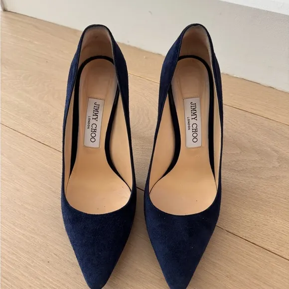 Jimmy Choo Women's Navy Heels. Suede. Size 38