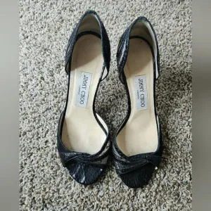 Jimmy Choo snakeskin lace heel sandals size 36.5