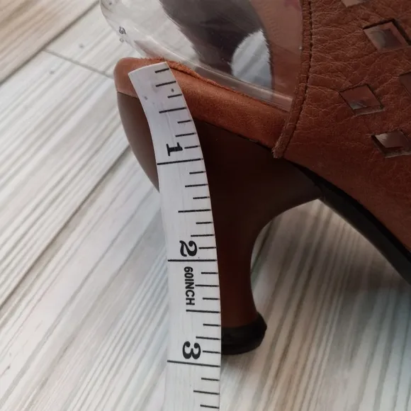 John Fluevog Belle Star Brown Leather Heel Sandals