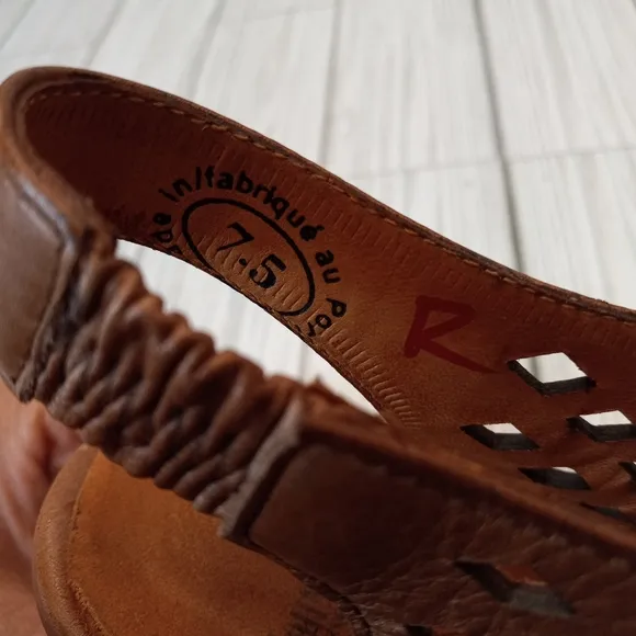 John Fluevog Belle Star Brown Leather Heel Sandals
