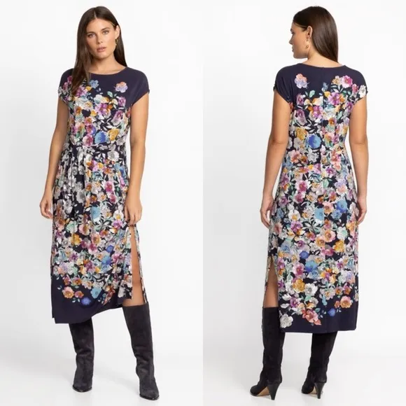 JOHNNY WAS Fall Dance Tie Front Knit Dress