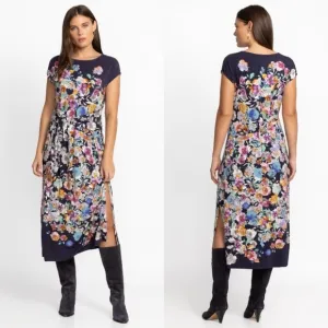 JOHNNY WAS Fall Dance Tie Front Knit Dress