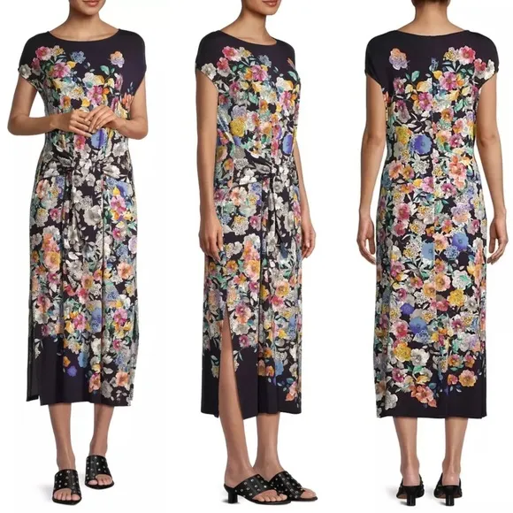 JOHNNY WAS Fall Dance Tie Front Knit Dress