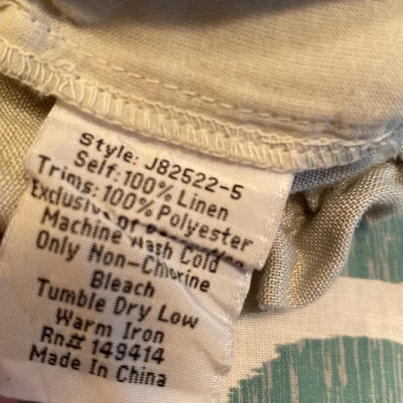 Johnny Was Monroe Natural Linen Elasticated Drawstring Embroidered Shorts SMALL