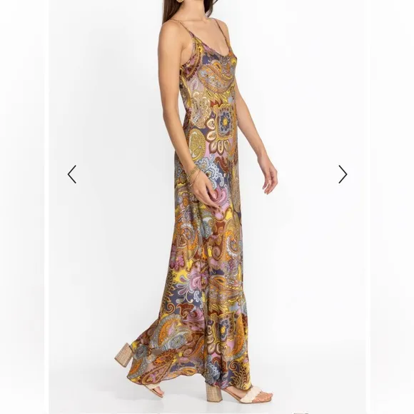 Johnny Was silk Sandalwood maxi dress S