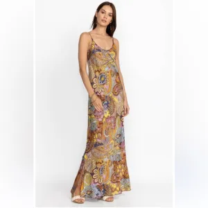 Johnny Was silk Sandalwood maxi dress S