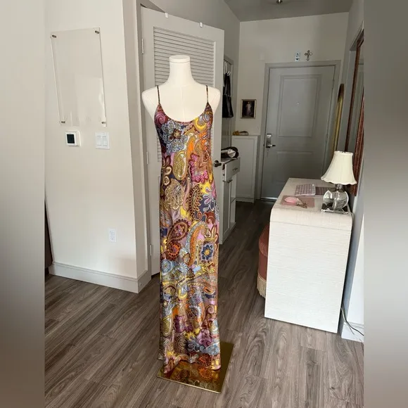 Johnny Was silk Sandalwood maxi dress S