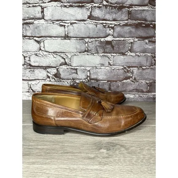 Johnston &amp; Murphy Brown Leather Tassel Loafers Dress Shoes Men Sz 11.5M US/45EU