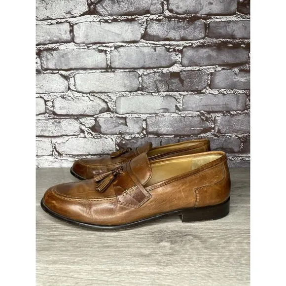 Johnston &amp; Murphy Brown Leather Tassel Loafers Dress Shoes Men Sz 11.5M US/45EU