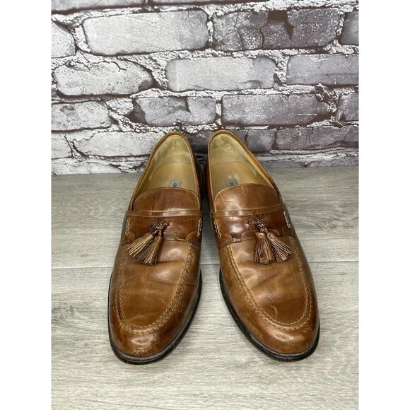 Johnston &amp; Murphy Brown Leather Tassel Loafers Dress Shoes Men Sz 11.5M US/45EU