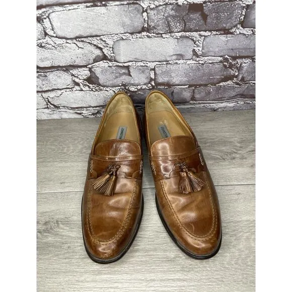 Johnston &amp; Murphy Brown Leather Tassel Loafers Dress Shoes Men Sz 11.5M US/45EU