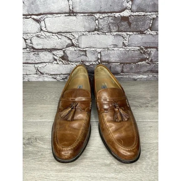 Johnston &amp; Murphy Brown Leather Tassel Loafers Dress Shoes Men Sz 11.5M US/45EU