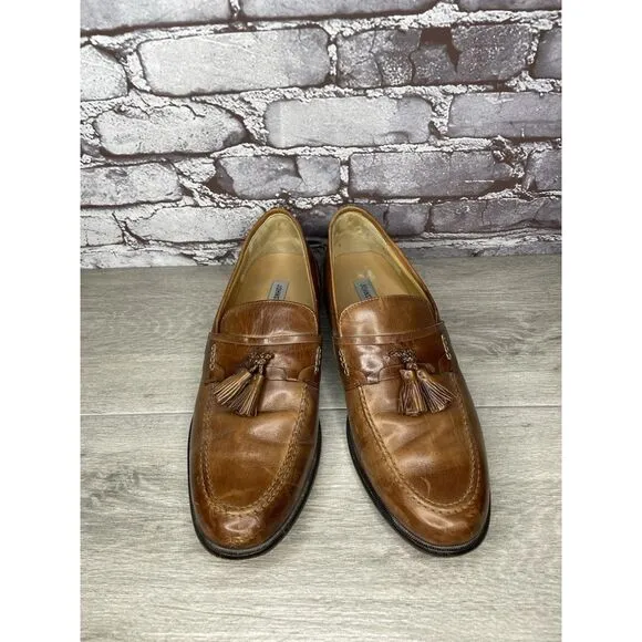 Johnston &amp; Murphy Brown Leather Tassel Loafers Dress Shoes Men Sz 11.5M US/45EU