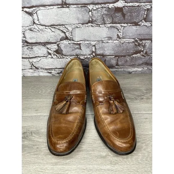Johnston &amp; Murphy Brown Leather Tassel Loafers Dress Shoes Men Sz 11.5M US/45EU