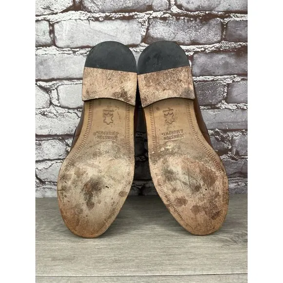 Johnston &amp; Murphy Brown Leather Tassel Loafers Dress Shoes Men Sz 11.5M US/45EU