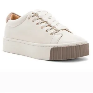 JOIE Off White Handan Sneaker Shoes With Gold Studs Accents Sz 36 / 6