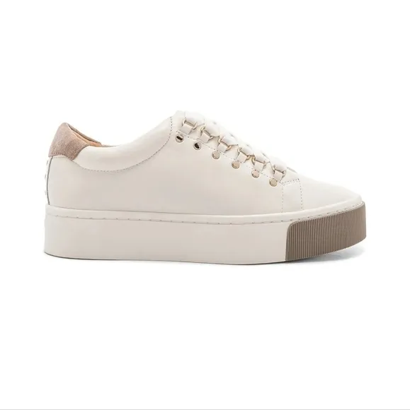 JOIE Off White Handan Sneaker Shoes With Gold Studs Accents Sz 36 / 6