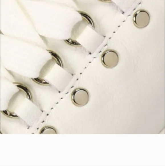 JOIE Off White Handan Sneaker Shoes With Gold Studs Accents Sz 36 / 6