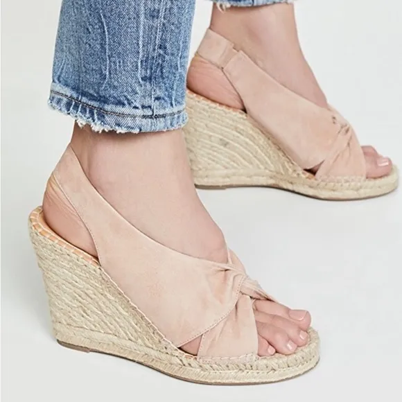 Joie Sandles Kaili Wedge Suede- Light Pink