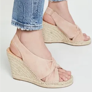 Joie Sandles Kaili Wedge Suede- Light Pink