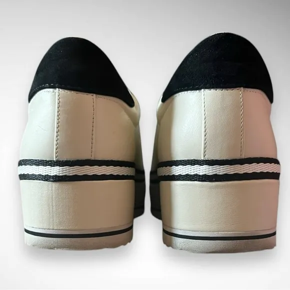JOIE Women's Dabnis White Stripe Platform Sneakers Size 37 | EUC
