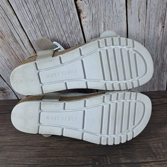 Josef Seibel Quinn 02 Wedge Slingback Sandals Women's Sz 10-10.5 Cream kombi