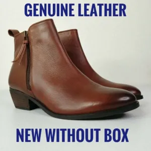 Journee Collection Charlotte Women's Real Leather Ankle Boots Size 10