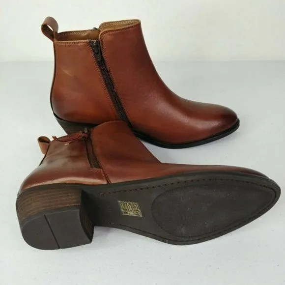 Journee Collection Charlotte Women's Real Leather Ankle Boots Size 10