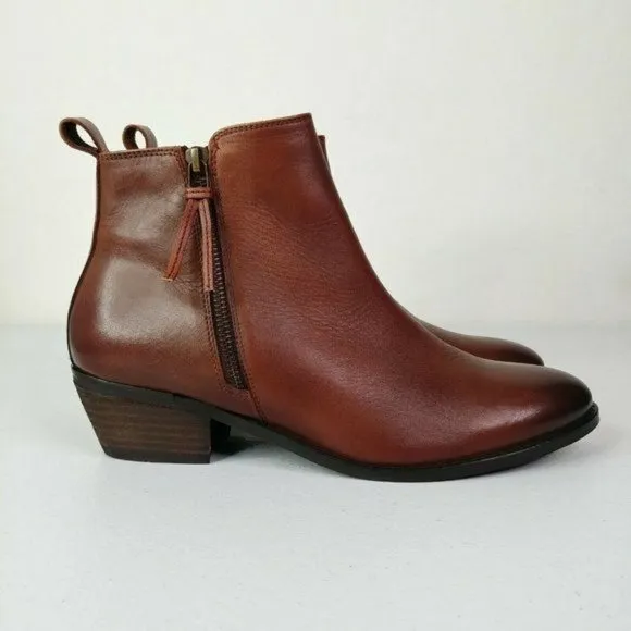 Journee Collection Charlotte Women's Real Leather Ankle Boots Size 10