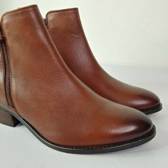 Journee Collection Charlotte Women's Real Leather Ankle Boots Size 10