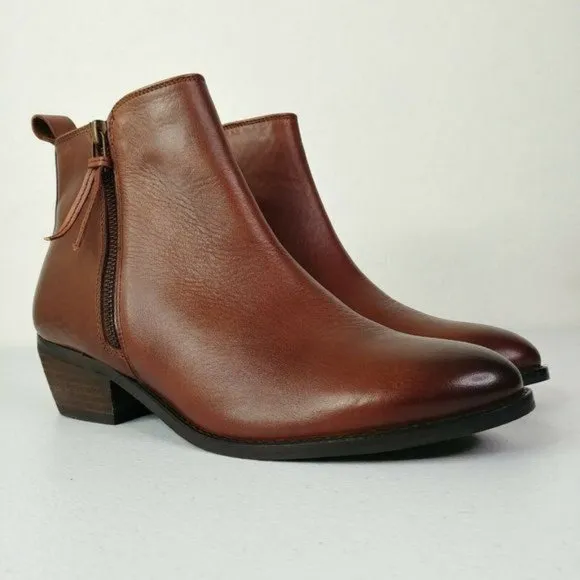 Journee Collection Charlotte Women's Real Leather Ankle Boots Size 10