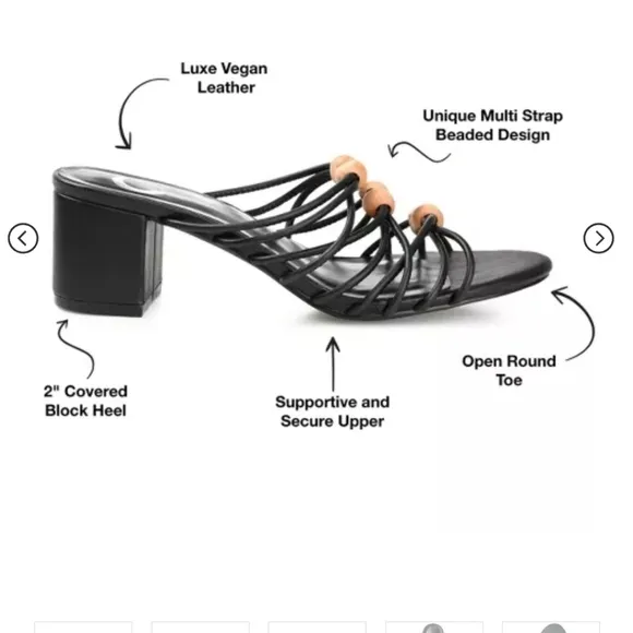 Journee Collection Womens Kennadi Multi Strap Block Heel Sandals black size 91/2