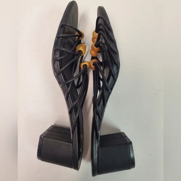 Journee Collection Womens Kennadi Multi Strap Block Heel Sandals black size 91/2