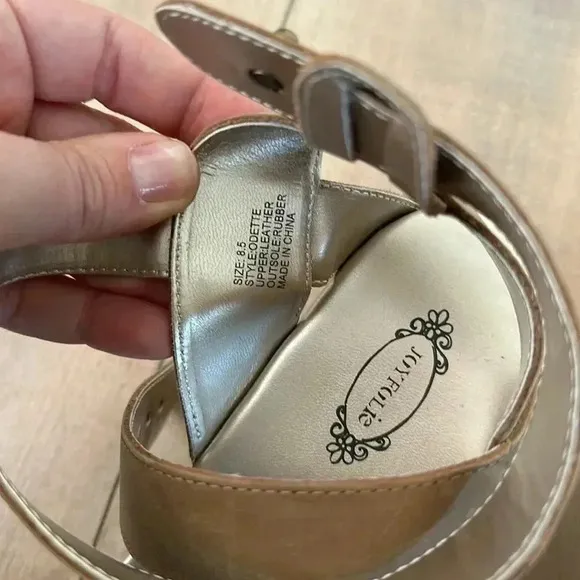 JoyFolie Expresso Odette Leather Sandals Wedge Sz 8.5
