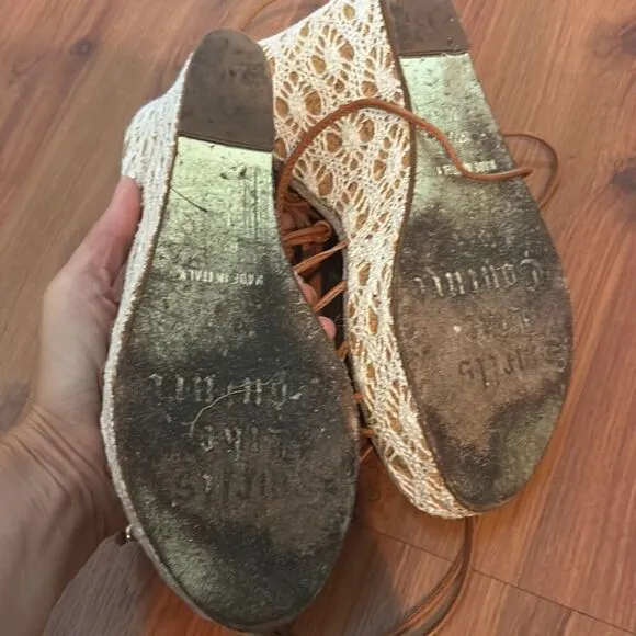 Juicy Couture cork  lace wedge lace up shoes wedges size 8.5