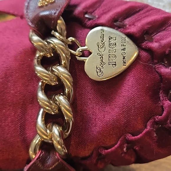 Juicy couture vintage Y2K burgundy, gold accent loafers flats shoes size 8.5
