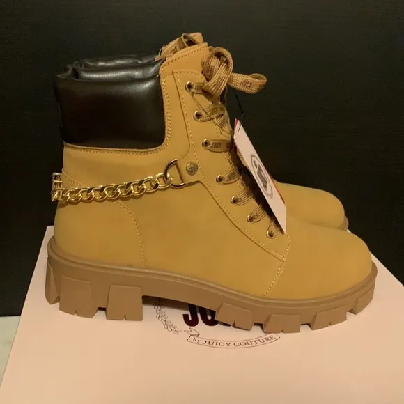 Juicy Couture Women’s Josie Block Heel Lace Up Boots