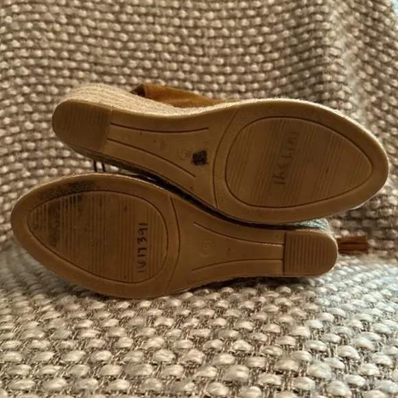 Kanna Ante Camel Women’s Lace Up Wedge Sandals size 38 EUC