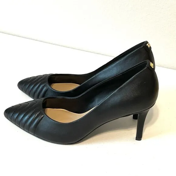 Karl Lagerfeld Paris LEATHER ROULLE 3.5&quot; HEELS PUMPS SHOES