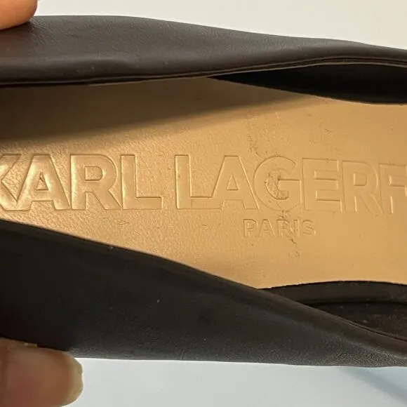 Karl Lagerfeld Paris LEATHER ROULLE 3.5&quot; HEELS PUMPS SHOES