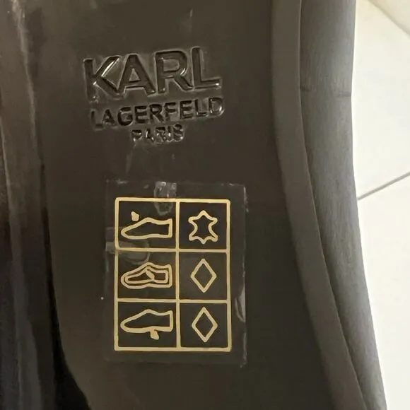 Karl Lagerfeld Paris LEATHER ROULLE 3.5&quot; HEELS PUMPS SHOES