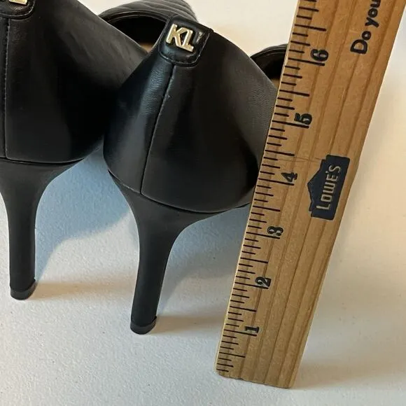 Karl Lagerfeld Paris LEATHER ROULLE 3.5&quot; HEELS PUMPS SHOES