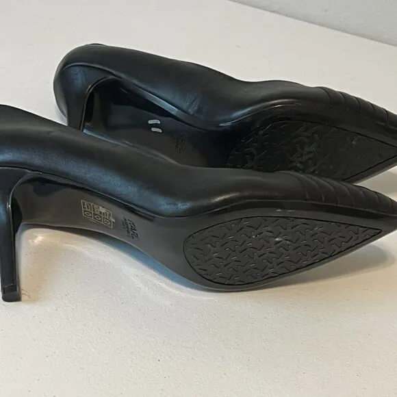 Karl Lagerfeld Paris LEATHER ROULLE 3.5&quot; HEELS PUMPS SHOES