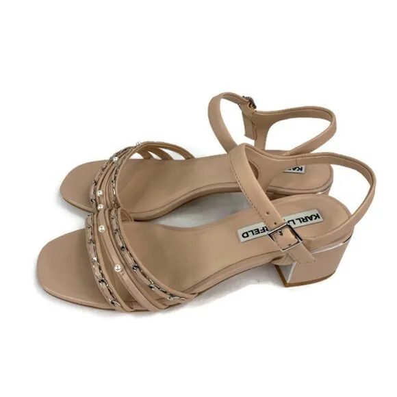 Karl Lagerfeld Paris Tori Imitiation Pearl Sandals Size 7