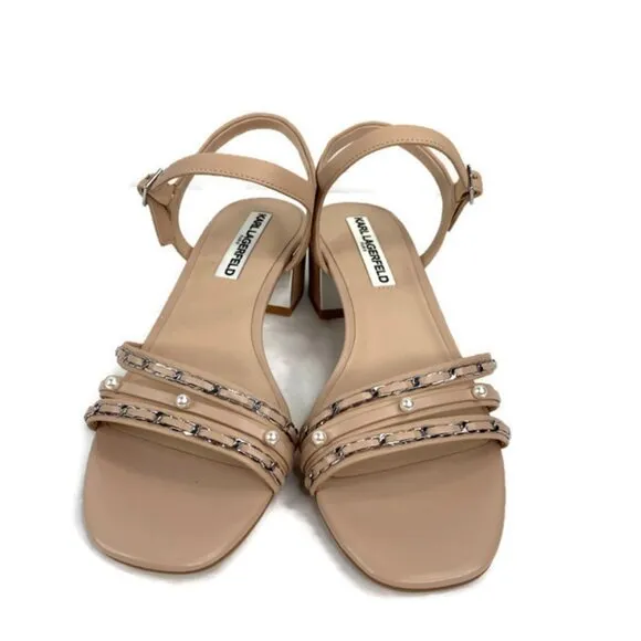 Karl Lagerfeld Paris Tori Imitiation Pearl Sandals Size 7